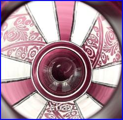 CRISTALLERIES DE NANCY ancien vase ART DECO cristal doublé AMETHYSTE signé 26 cm