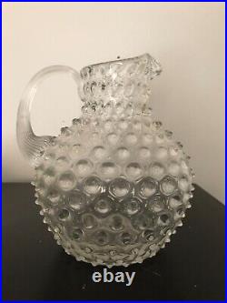 Carafe soufflée bouche Hobnail 2 l pichet verre liégeois cruche PORT OFFERT