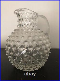 Carafe soufflée bouche Hobnail 2 l pichet verre liégeois cruche PORT OFFERT