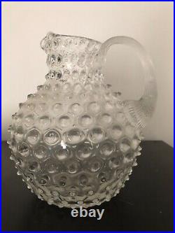 Carafe soufflée bouche Hobnail 2 l pichet verre liégeois cruche PORT OFFERT