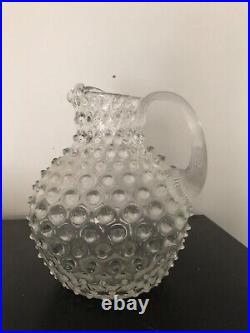 Carafe soufflée bouche Hobnail 2 l pichet verre liégeois cruche PORT OFFERT