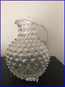 Carafe soufflée bouche Hobnail 2 l pichet verre liégeois cruche PORT OFFERT