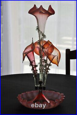Centre de table tulipier en verre de Murano Vases soliflores XX siècle