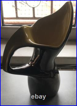 Ceramidi grand vase corolle. Années 50. Noir et jaune brillant Ceramidi grand vase corolle. Années 50. Noir et jaune brillant