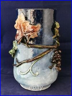 Céramique vase Haviland & CO Limoges, faïence, barbotine signé