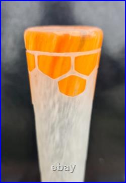 Charder/schneider Vase Berluze Pate De Verre Modele Fougeres 1927 Ht. 36cm