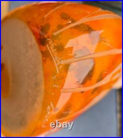 Charder/schneider Vase Berluze Pate De Verre Modele Fougeres 1927 Ht. 36cm