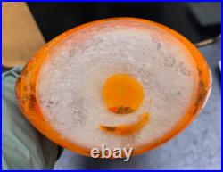 Charder/schneider Vase Berluze Pate De Verre Modele Fougeres 1927 Ht. 36cm