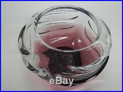 Charles SCHNEIDER, Vase en verre bullé, ton prune en dégradé, H 13.5 cm