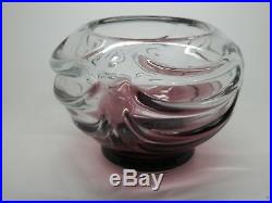 Charles SCHNEIDER, Vase en verre bullé, ton prune en dégradé, H 13.5 cm