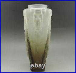 Charles Schneider Important Vase verre fumé Art Déco Vers 1930 signé Schneider