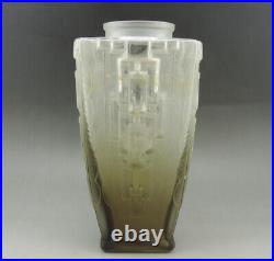 Charles Schneider Important Vase verre fumé Art Déco Vers 1930 signé Schneider