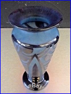 Charles Schneider-le verre français-charder-nénuphars bleu-daum, gallé, lalique