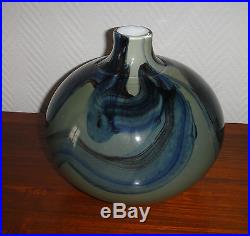Claude Monod important vase boule verre soufflé 1978 diamètre 22 cm