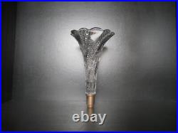 Cornet corne tulipe vase soliflore cristal mouler Baccarat diamant serpentine