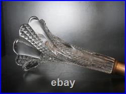 Cornet corne tulipe vase soliflore cristal mouler Baccarat diamant serpentine