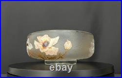 Coupe Art Nouveau en verre givré émaillé Legras, Montjoye Saint-Denis