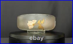 Coupe Art Nouveau en verre givré émaillé Legras, Montjoye Saint-Denis