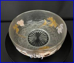 Coupe Art Nouveau en verre givré émaillé Legras, Montjoye Saint-Denis