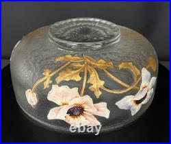 Coupe Art Nouveau en verre givré émaillé Legras, Montjoye Saint-Denis