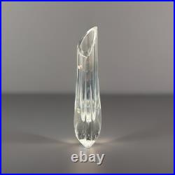 Cristal De Baccarat Grand Vase Soliflore Forme Libre Bel État 33cm Cristal De Baccarat Grand Vase Soliflore Forme Libre Bel État 33cm