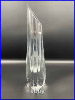 Cristal De Baccarat Grand Vase Soliflore Forme Libre Bel État 33cm Cristal De Baccarat Grand Vase Soliflore Forme Libre Bel État 33cm