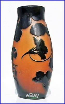 D'ARGENTAL Paul Nicolas Imposant Vase Pâte de Verre Gravé Art Déco gallé Ht30cm