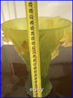 DAUM France Grand Vase jonquilles en pâte de verre