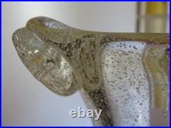 DAUM NANCY ANCIEN BEAU VASE CRISTAL SOUFFLER BOUCHE DECOR BULLES largeur 22,5 cm
