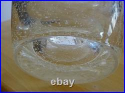 DAUM NANCY ANCIEN BEAU VASE CRISTAL SOUFFLER BOUCHE DECOR BULLES largeur 22,5 cm