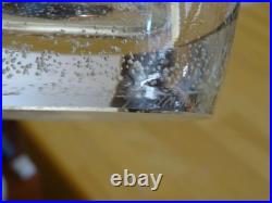 DAUM NANCY ANCIEN BEAU VASE CRISTAL SOUFFLER BOUCHE DECOR BULLES largeur 22,5 cm