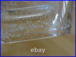 DAUM NANCY ANCIEN BEAU VASE CRISTAL SOUFFLER BOUCHE DECOR BULLES largeur 22,5 cm