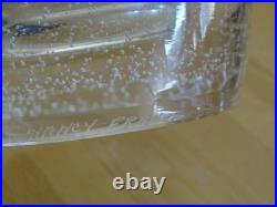DAUM NANCY ANCIEN BEAU VASE CRISTAL SOUFFLER BOUCHE DECOR BULLES largeur 22,5 cm