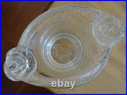 DAUM NANCY ANCIEN BEAU VASE CRISTAL SOUFFLER BOUCHE DECOR BULLES largeur 22,5 cm