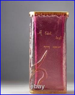 DAUM NANCY (France) Art Nouveau Vase Parlant''A tout vent mon coeur'', c. 1890