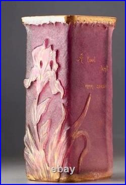 DAUM NANCY (France) Art Nouveau Vase Parlant''A tout vent mon coeur'', c. 1890