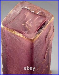 DAUM NANCY (France) Art Nouveau Vase Parlant''A tout vent mon coeur'', c. 1890