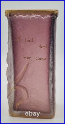 DAUM NANCY (France) Art Nouveau Vase Parlant''A tout vent mon coeur'', c. 1890
