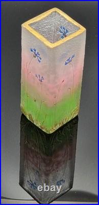 DAUM NANCY (France) Superbe petit Vase Art Nouveau aux bleuets, c. 1890