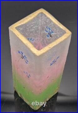 DAUM NANCY (France) Superbe petit Vase Art Nouveau aux bleuets, c. 1890
