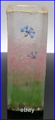 DAUM NANCY (France) Superbe petit Vase Art Nouveau aux bleuets, c. 1890
