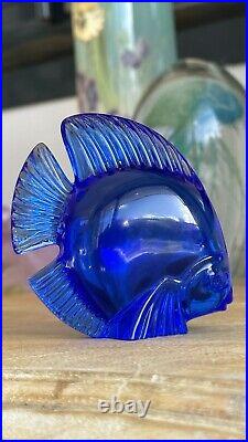 DAUM, poisson cobalt en cristal de chez DAUM