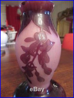 DELATTE NANCY, ancien vase en pate de verre époque 1900