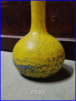 DELATTE Vase soliflore pâte de verre Art Nouveau Nancy 58 cm