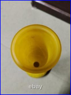 DELATTE Vase soliflore pâte de verre Art Nouveau Nancy 58 cm