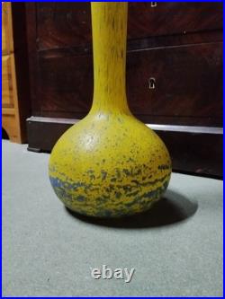 DELATTE Vase soliflore pâte de verre Art Nouveau Nancy 58 cm