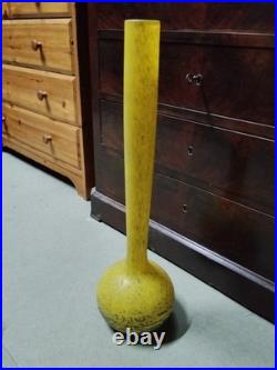 DELATTE Vase soliflore pâte de verre Art Nouveau Nancy 58 cm