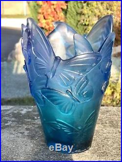 Daum France Pâte de verre Vase Papillon N36 24x18x14cm 2,7kg Neuf Prix1500Eur