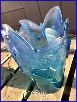 Daum France Pâte de verre Vase Papillon No 24x18x14cm 2,7kg Neuf. N°76