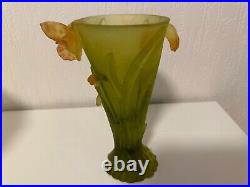 Daum France, vase en pâte de verre Jonquilles